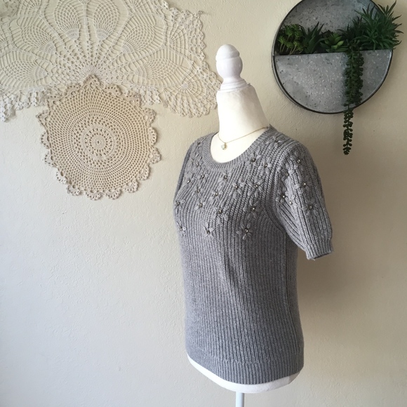 Parker embellished rhinestone short sleeve sweater - Picture 4 of 8
